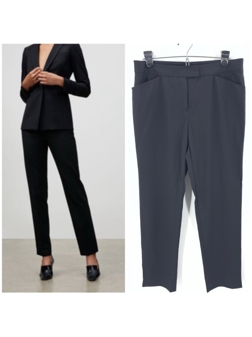 Lafayette 148 Wool Dress Pants Womens Sz 6 Classic Black Trousers Office Capsule